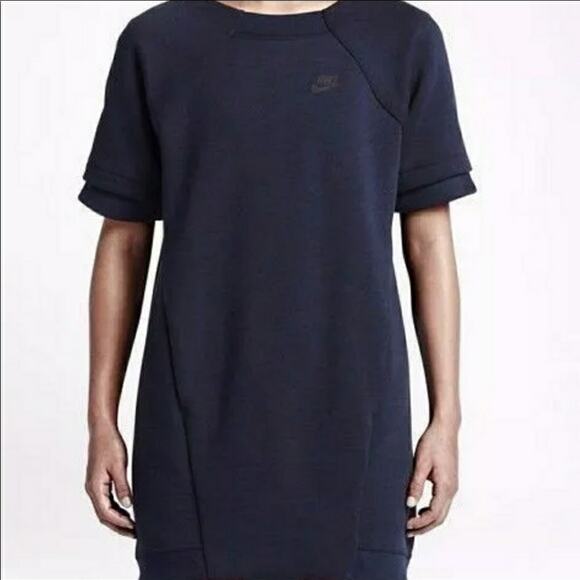 Nike Tech Fleece Dress Blue Small Raglan Sleeve - Picture 1 of 10